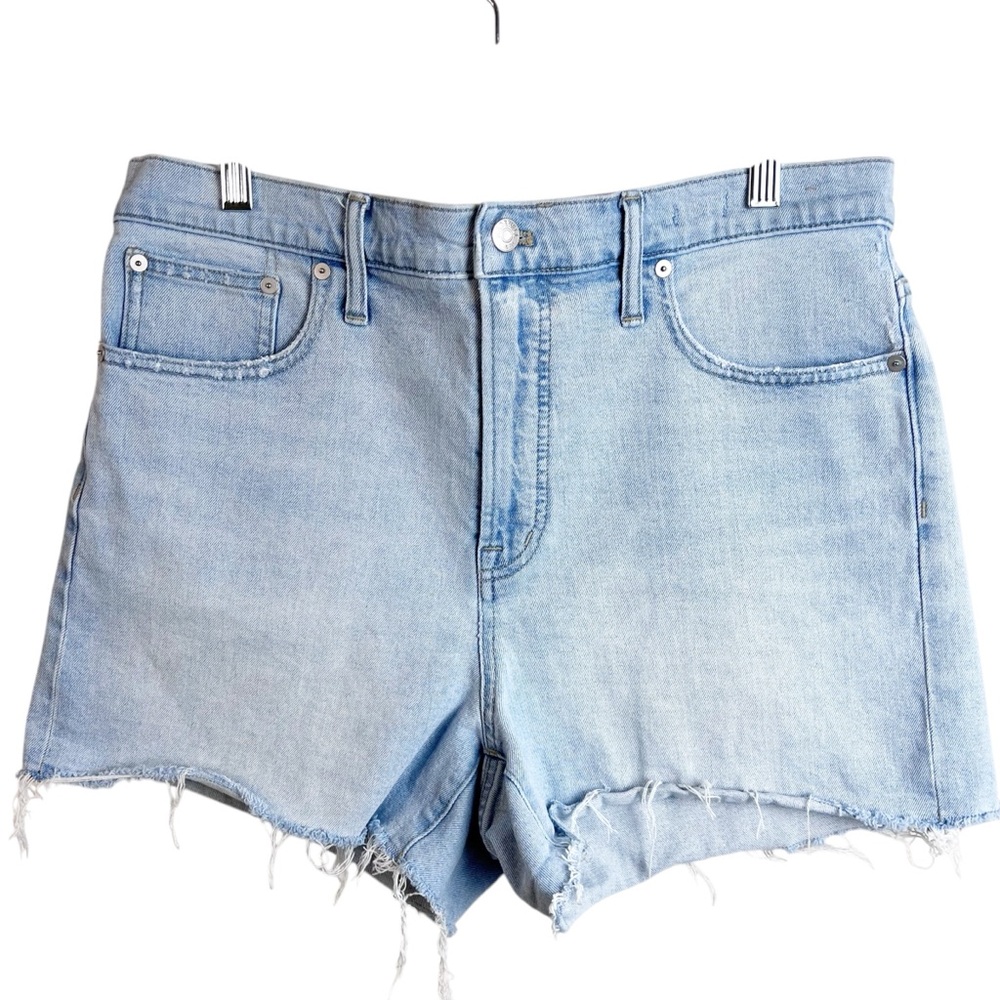 High rise Light Wash Denim Cutoffs